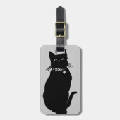 Étiquette À Bagage Prenez garde du chat noir (Devant Vertical)