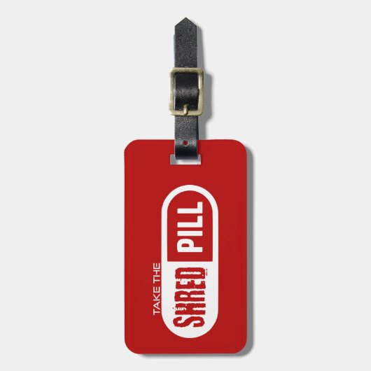 Étiquette À Bagage Prenez La Pilule Rasée (Devant Vertical)