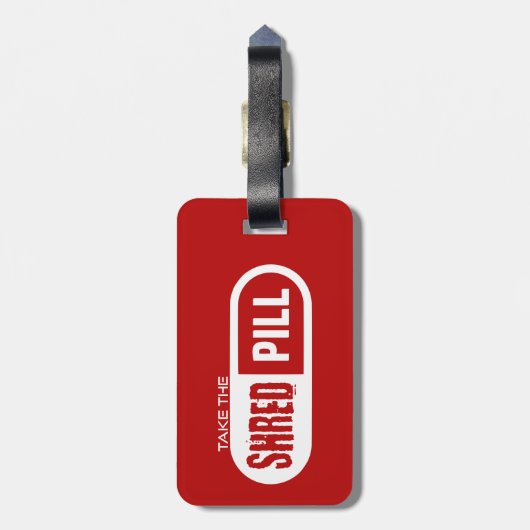 Étiquette À Bagage Prenez La Pilule Rasée (Dos Vertical)