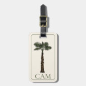 Étiquette À Bagage Preppy Coastal Palm Tree Monogram (Devant Vertical)