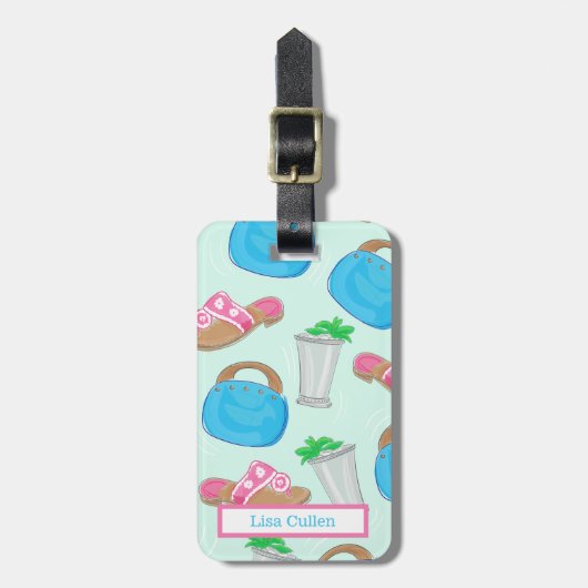 Étiquette À Bagage Preppy Derby Bermuda Sac Sandals Mint Julep (Devant Vertical)