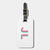 Étiquette À Bagage Preppy Personnalisé Initial (Devant Vertical)