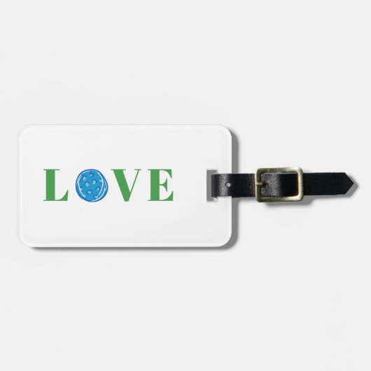 Étiquette À Bagage Preppy Pickleball Love (Devant horizontal)