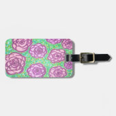 Étiquette À Bagage Preppy Rose Garden Floral Print (Devant horizontal)