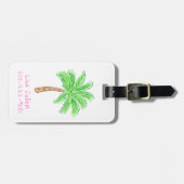 Étiquette À Bagage Preppy Tropical Palm Tree Custom (Devant horizontal)