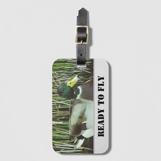 Étiquette À Bagage Prêt à voler Mallard Canard Photo Homme Bird (Devant Vertical)