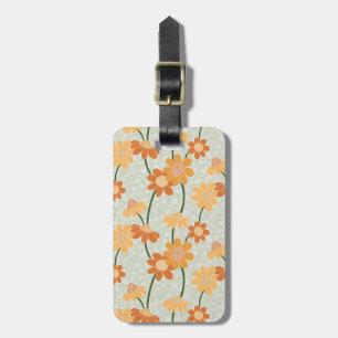 Étiquette À Bagage Pretty retro muted 1970 s flowers