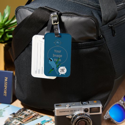 Étiquette À Bagage Pretty Turquoise (Recto & Verso)