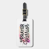 Étiquette À Bagage PRIÈRE GUERRIÈRE Citation chrétienne et croix (Devant Vertical)