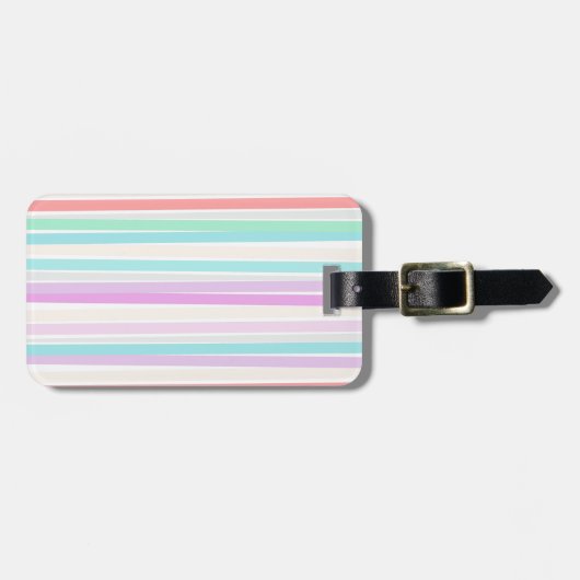 Étiquette À Bagage Printemps couleurs d'été en rayures (Devant horizontal)
