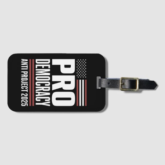 Étiquette À Bagage Pro Democracy Anti Project 2025 Trump 2025 (Devant Horizontal)