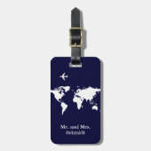 Étiquette À Bagage prochain voyage personnalisé de M. et Mme (Devant Vertical)