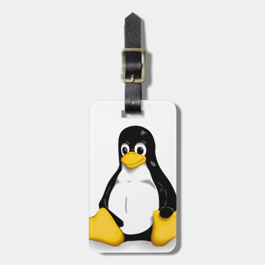 Étiquette À Bagage Produits de Linux Tux (Devant Vertical)