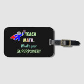 Étiquette À Bagage Prof de maths, Super-héros (Devant Horizontal)