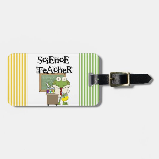 Étiquette À Bagage Professeur de Sciences de grenouille (Devant horizontal)