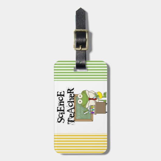 Étiquette À Bagage Professeur de Sciences de grenouille (Devant Vertical)