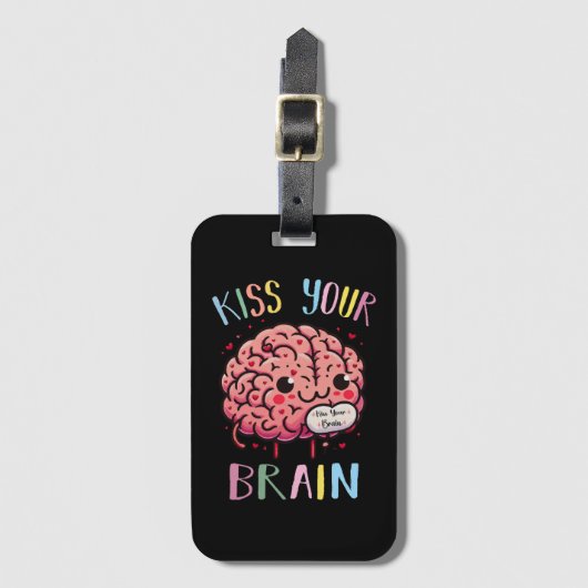 Étiquette À Bagage Professeur Kiss Your Brain (Devant Vertical)