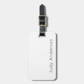 Étiquette À Bagage Professional Plain Modern Elegant Your Name (Devant Vertical)