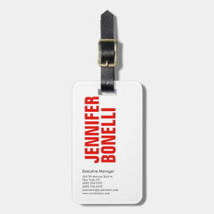 Étiquette À Bagage Professionnel minimaliste moderne en blanc