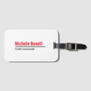 Étiquette À Bagage Professionnel Minimaliste Simple Blanc Moderne Pla
