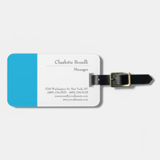 Étiquette À Bagage Professionnel Moderne Minimaliste Bleu Blanc
