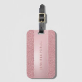 Étiquette À Bagage Professionnel Rose de Parties scintillant Gold Élé (Devant Vertical)