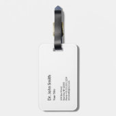 Étiquette À Bagage Professionnel Simple Médicale Caduceus Noir Blanc (Dos Vertical)