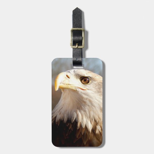 Étiquette À Bagage Profil américain fait sur commande d'Eagle chauve (Devant Vertical)