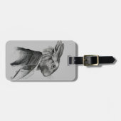 Étiquette À Bagage Profil de portrait de lapin (Devant horizontal)