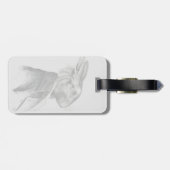 Étiquette À Bagage Profil de portrait de lapin (Dos horizontal)