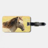 Étiquette À Bagage Profil du cheval beige (Dos horizontal)