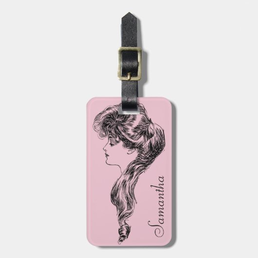 Étiquette À Bagage Profil d'une fille de Gibson, 1903 (Devant Vertical)