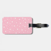 Étiquette À Bagage Profil sous convention astérisque rose et blanc (Dos horizontal)