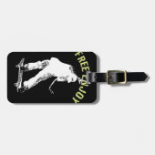 Étiquette À Bagage Profitez gratuitement du ski urbain rétro (Devant horizontal)