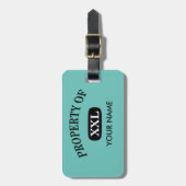 Étiquette À Bagage Propriété de XXL Votre nom (Devant Vertical)