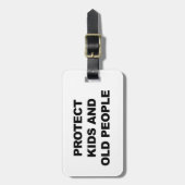 Étiquette À Bagage Protéger les enfants et les personnes âgées (Devant Vertical)