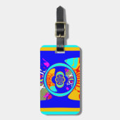 Étiquette À Bagage Psychedelic Groove : Pop Art Énergie Abstraite (Devant Vertical)