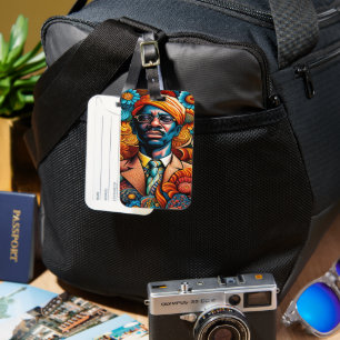 Étiquette À Bagage Psychedelica Abstrait Africain Américain Homme