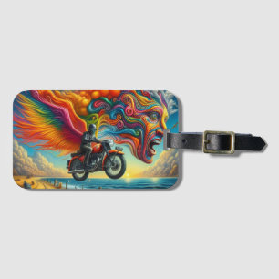 Étiquette À Bagage Psychedélique Motorcycle Dreamscape