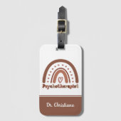 Étiquette À Bagage Psychothérapeute personnalisée Boho Rainbow (Devant Vertical)