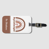 Étiquette À Bagage Psychothérapeute personnalisée Boho Rainbow (Devant Horizontal)