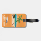 Étiquette À Bagage Puerto Rico illustrated map travel poster. (Dos horizontal)