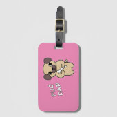 Étiquette À Bagage PUG DAD - Rose (Devant Vertical)