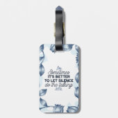 Étiquette À Bagage Puissance du silence - Citation inspirante (Dos Vertical)