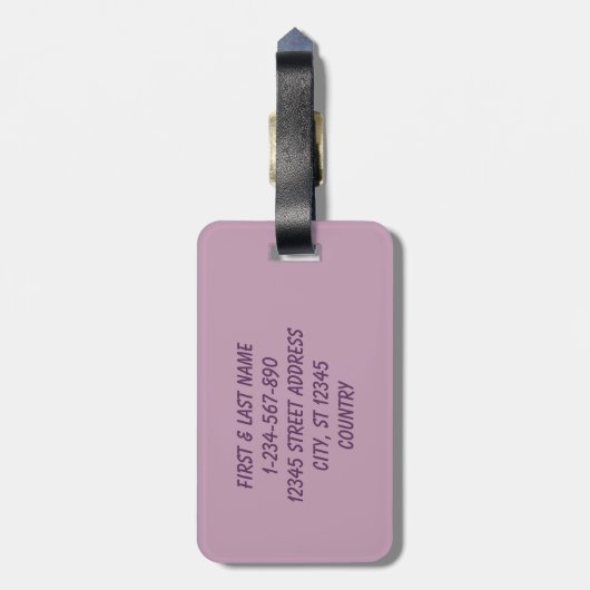 Étiquette À Bagage Puits de mauve solides simples (Dos Vertical)