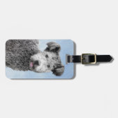 Étiquette À Bagage Pumi Peinture - Cute Original Chien Art (Devant horizontal)