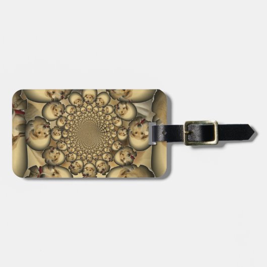 Étiquette À Bagage Puppy Kaleidoscope Art Print (Devant horizontal)