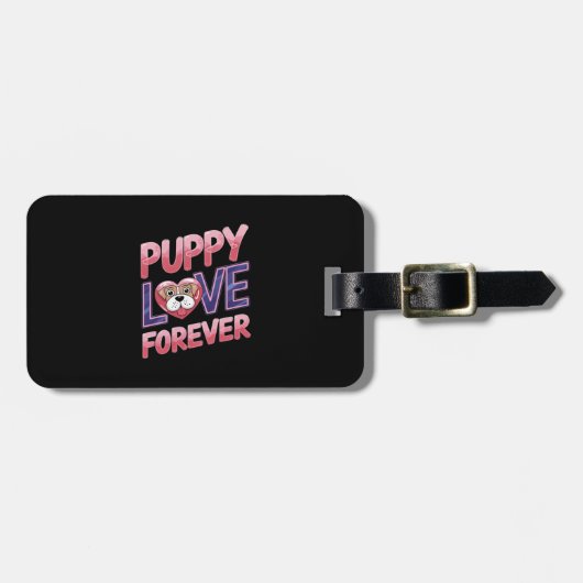 Étiquette À Bagage Puppy Love Forever Chien (Devant horizontal)
