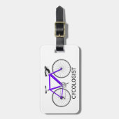 Étiquette À Bagage Purple Bicycle On White (Devant Vertical)