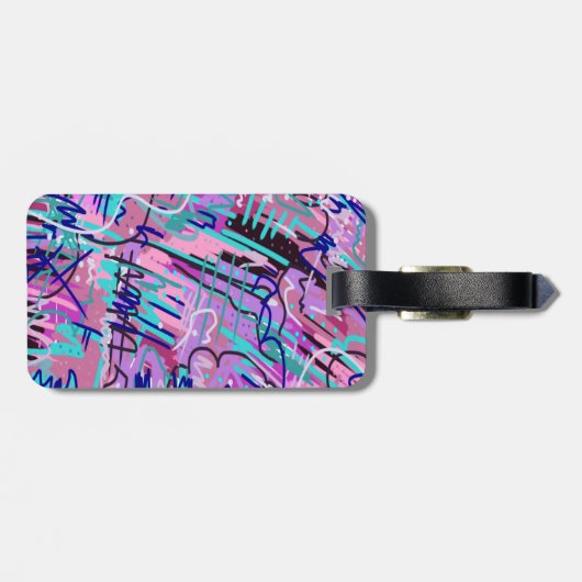 Étiquette À Bagage Purple Dream Expressive Impression Abstraite (Dos horizontal)